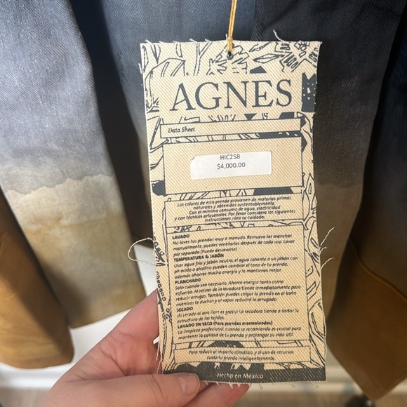 Haori Denim Agnes Kimono Jacket Tie-Dye Watercolor Open Front Jacket Size XXS -2 - Picture 5 of 8